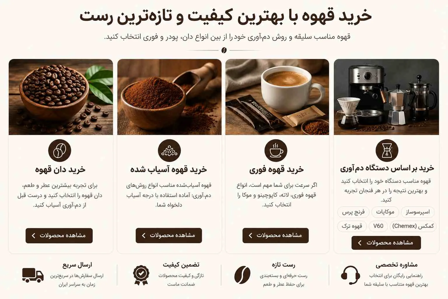 خرید قهوه تازه رست-جمال کافه