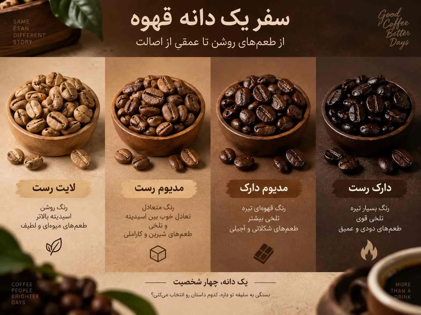 انواع رست قهوه