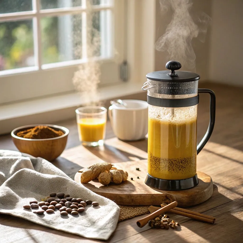 دم کردن چای سیب و چای به در فرنچ پرس